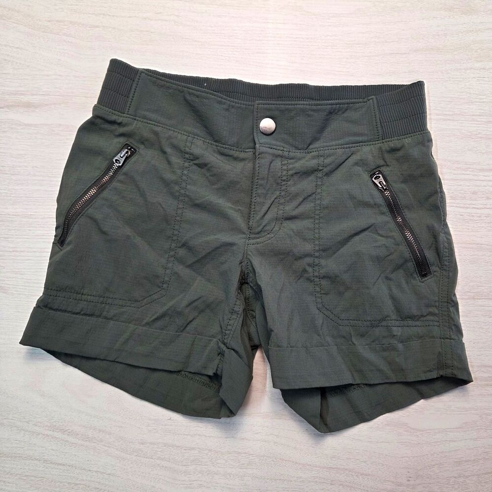 Athleta Womens Trekkie North Outdoor Shorts Olive Green Sz 0 Gorpcore Activewear